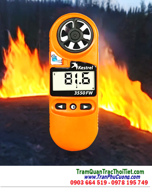 Kestrel 3550FW Fire, Máy đo vi khí hậu Kestrel 3550FW Fire Weather Meter dùng trong Phòng cháy - Cứu hộ, Xuất xứ Mỹ (USA)